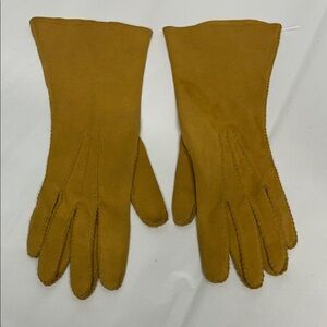 Vintage fabric 1940s maybe 50s mustard golden harvest women’s size small